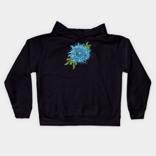 Blue chrysanthemum Kids Hoodie